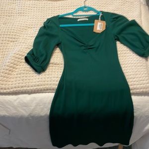Reformation tight mini dress. Puff sleeves